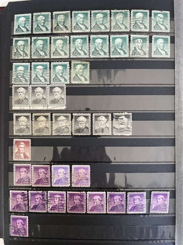 USA - 1954-1959 good selection of used and mint stamps (6 photos)